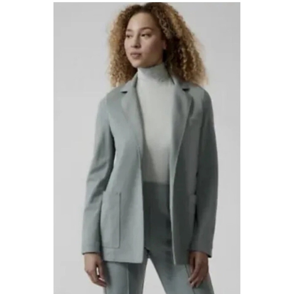 Athleta Eastbound Minimalist‎ Ponte Knit Blazer Gray Sage size 22 NWOT #986273